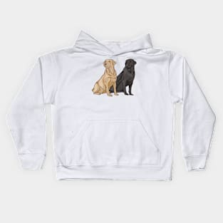 Two of a Kind - Black and Yellow Labs Kids Hoodie